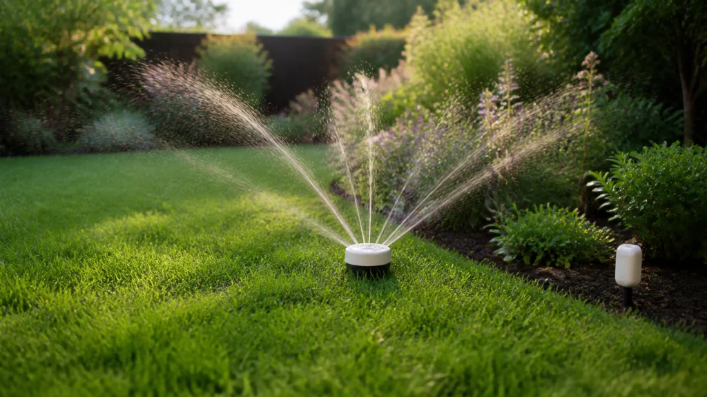 Illustration éditoriale pour l’article « L'arrosage automatique intelligent pour un jardin parfait »