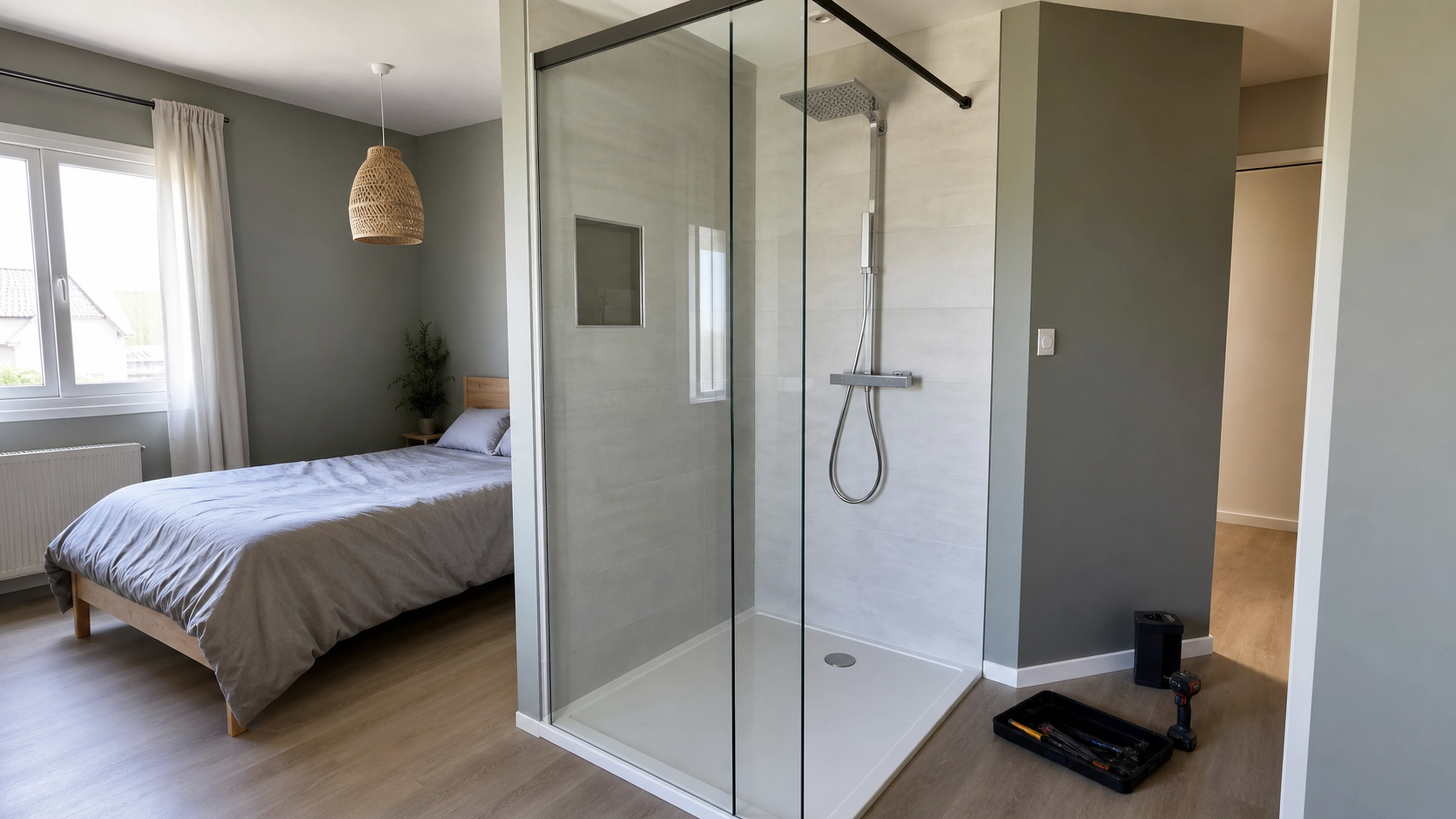 Illustration éditoriale pour l’article « Réussir à installer une douche dans une chambre avec succès »