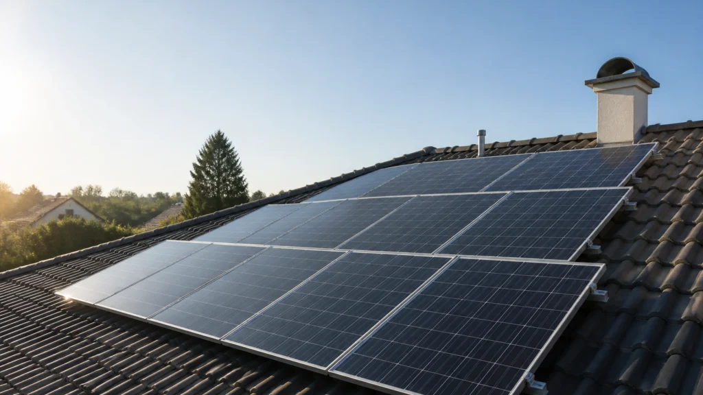 Illustration éditoriale pour l’article « Quels sont les meilleurs panneaux photovoltaïques en 2026 »