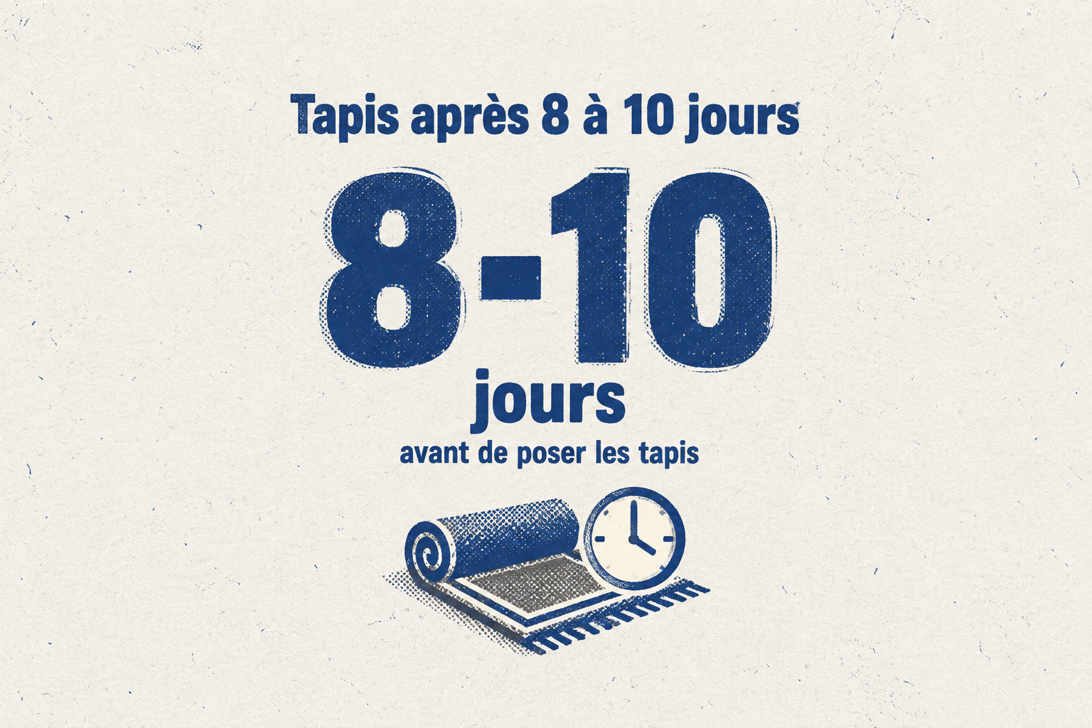 Il faut attendre 8 à 10 jours avant de poser les tapis sur un parquet vitrifié.