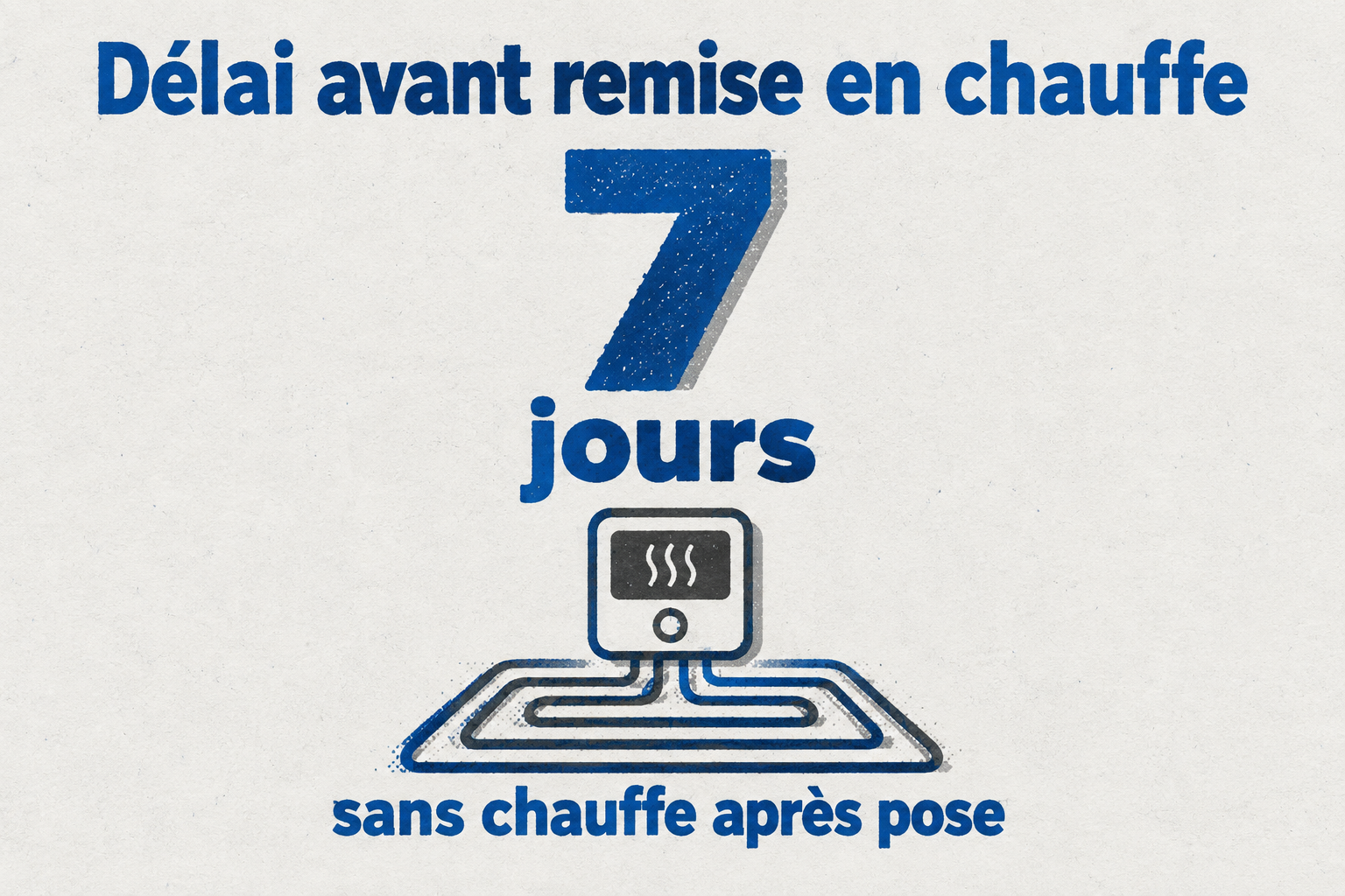 Le chauffage au sol doit rester éteint au moins 7 jours après la pose du stratifié.