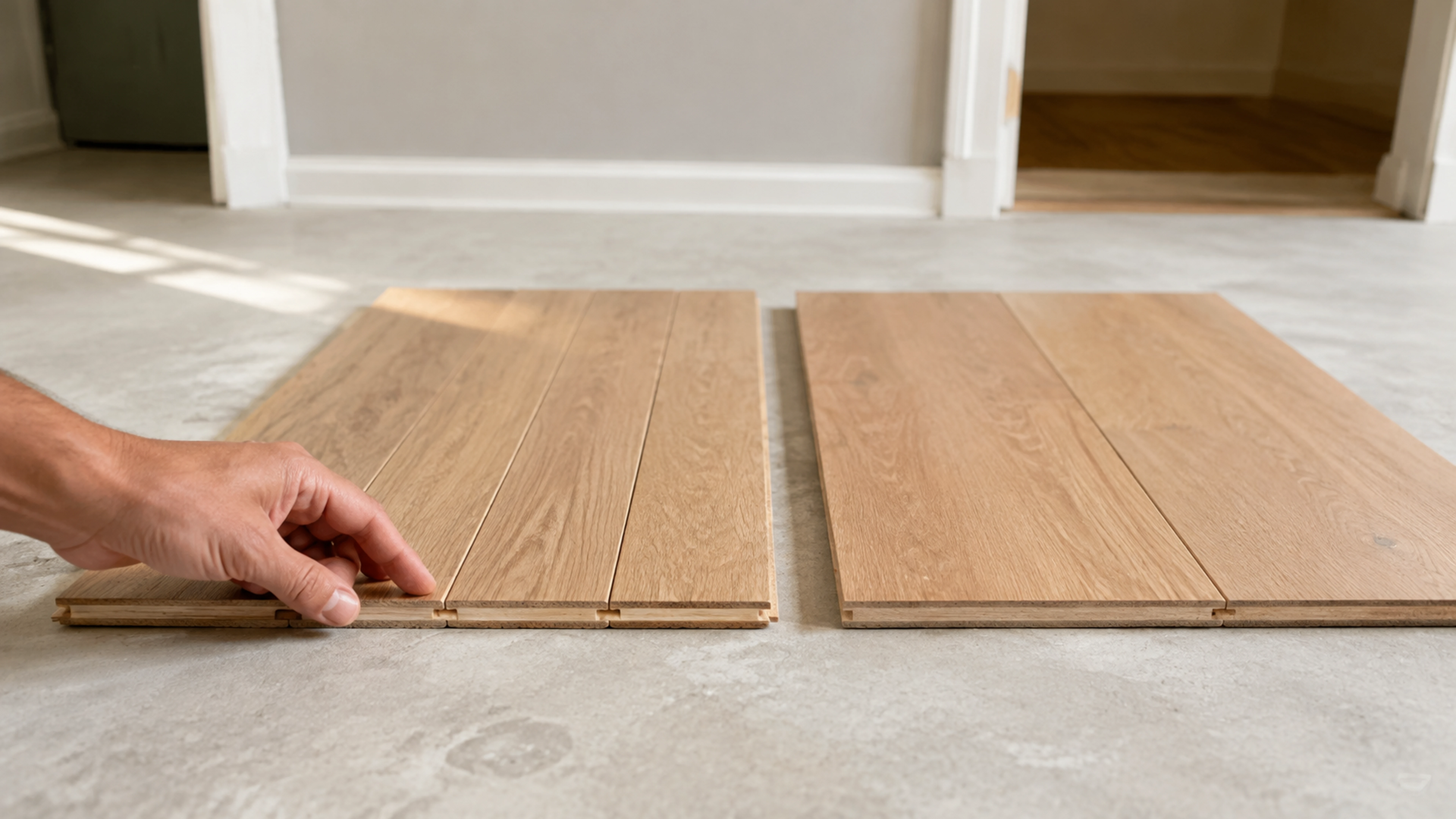 Illustration éditoriale pour l’article « Parquet avec ou sans chanfrein : comment bien choisir »